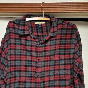 Prince And Fox Red and Black Plaid Men's Flannel Shirt